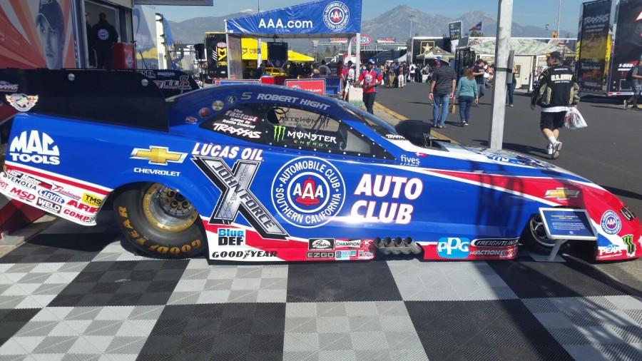 The Funny Car  sponsored by Lucas Oil, the company that made this trip possible 