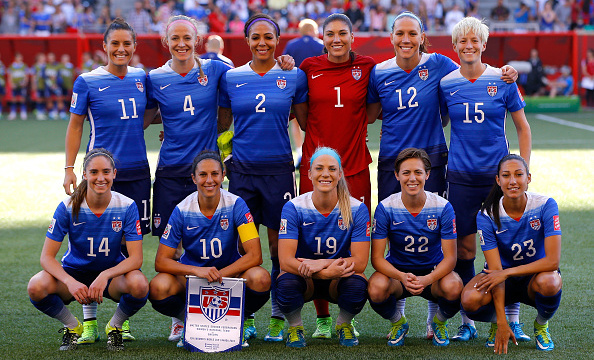 WINNIPEG, MB - JUNE 12:  The United States team poses for a team photo before taking on Sweden in the FIFA Womens World Cup Canada 2015 match at Winnipeg Stadium on June 12, 2015 in Winnipeg, Canada.  (Photo by Kevin C. Cox/Getty Images)